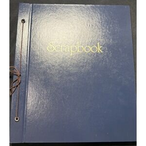 Thompson Products LARGE String Tied Navy Blue Scrapbook Gold Letters 14x12